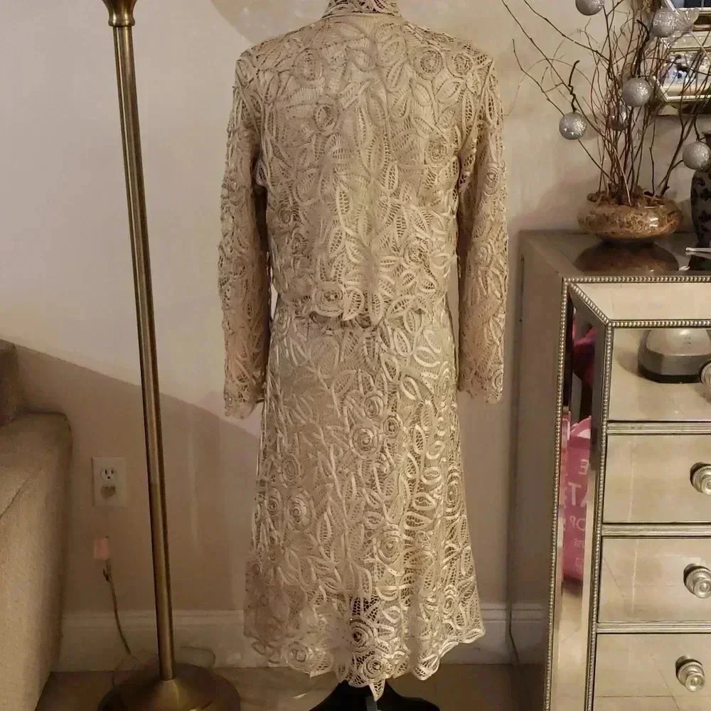 SOULMATES 100%silk beaded set of jacket and dress size M NWOT - Picture 7 of 14